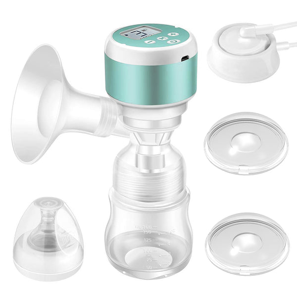 Single Electric Breast Pump Mothermed Portable Baby Breast Milk Pump Dual Use Rechargeable Breastfeeding Pump with Adjustable Massage Suction Level and Backflow Protector 2pcs Breast Shells Milk Saver