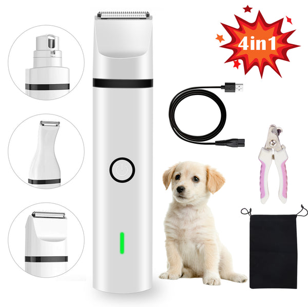 mothermed Dog Clippers and Grinder for Paws Dog Nail Grinders Quiet Electric Pet Nail Trimmer for Dogs & Cats 3 in 1 Multifunctional Rechargeable Painless for Paws Grooming Trimming Smoothing