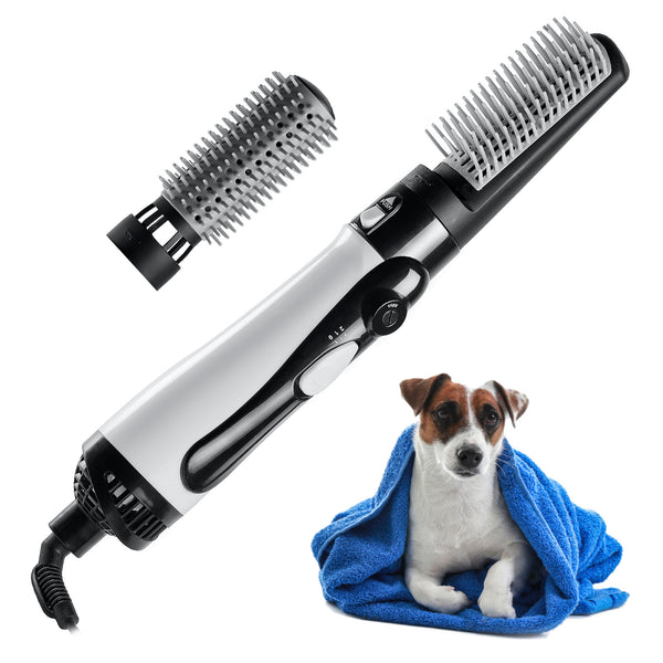 mothermed Dog Hair Dryer with Slicker Brush 3 in 1 Portable Home Pet Hair Style Grooming Blower with Heater Adjustable Speed and Temperature Air Force Dryer for Small Medium Dogs Cats