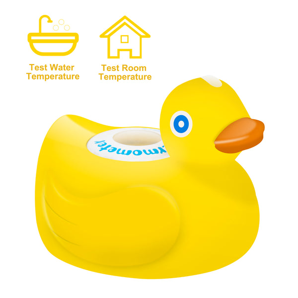 Mothermed Baby Bath Thermometer with Room Thermometer 2020 New Upgraded Rechargeable Baby Bath Thermometer to Baby Health Bath Tub Thermometer and Floating Bath Toy Yellow Duck Only for Fahrenheit